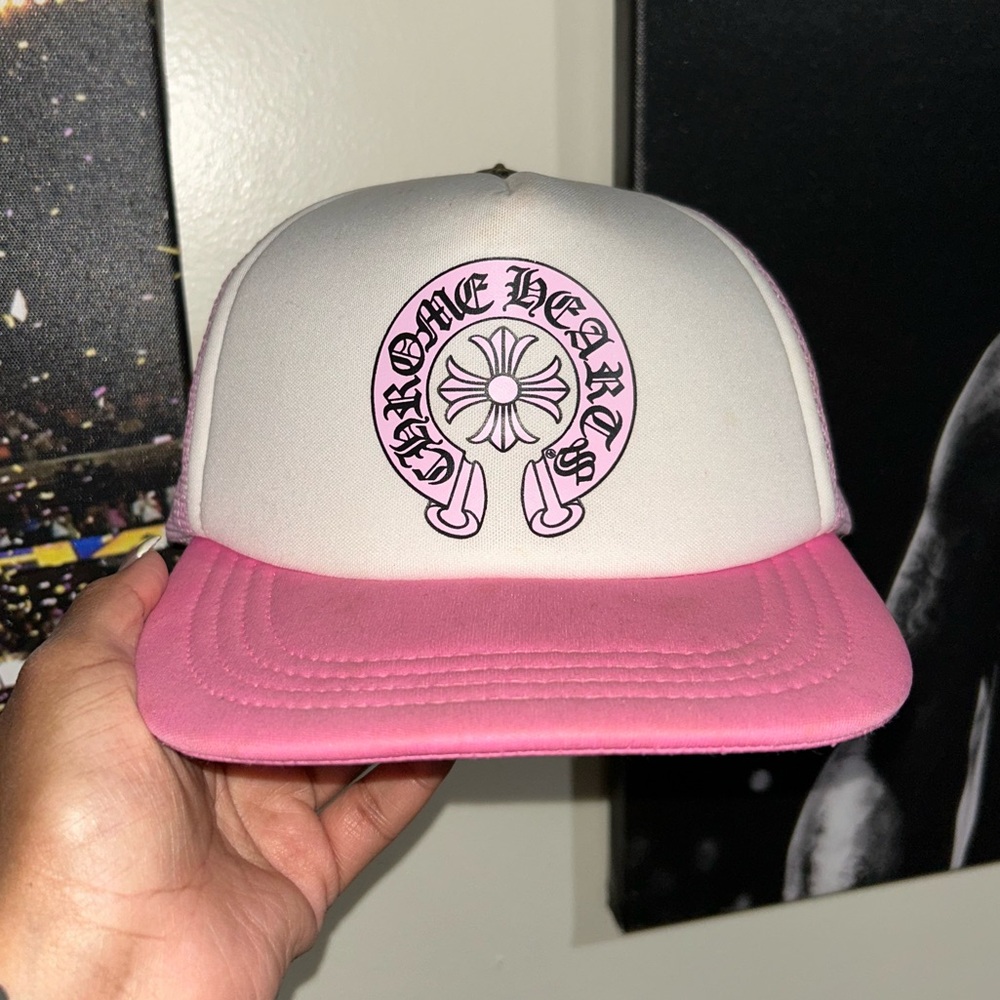 Authentic Chrome Hearts Pink and Cream Cap